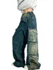 Jeans femminile da donna in alto intagliato tasche lavate cargo punk vintage grunge pantaloni baggy jeans 2023 Birthday Fringa autunno Y2K vestiti