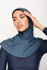 Solid Color Мусульманский тюрбан для женщин Полный укрытие плавать хиджабс 240426