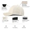 Voboom Men Quick Dry Dry Baseball Cap Laser Cut Cut Mesh Ball Cap Curmed Brim Hat 240415