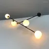 Kroonluchters moderne glazen bal langer kroonluchter eetkamer verlichting decor keuken armatuur hanglampen zwarte bar restaurant hangende lamp