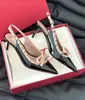 2024 Studini donne popolari SLINGBACK SLINGBACK SCARPE SCARPE PELLE CUTTA NABILI NERA POMPE PUNTI POPOLE POPILE ELEGENTE EU35-43 Scatola originale