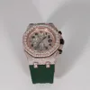 Tendência de tendência de hip hop moissanite cronógrafo relógio em vvs brilhante testador de diamantes com aço inoxidável