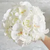 Wedding Flowers Bouquet Bride Bridesmaids White Silk Orchid Roses Artificial Bridal Bouquets Marriage Accessories Decor