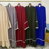 Ethnic Clothing Elegant Women Dubai Abaya Dress Islamic Muslim Turkey Belted Robe Gown Female Vestidos S-2XL