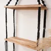 Küche Aufbewahrung Bohemian Hanwoven schwimmendes Regal Holz Wandmontage Anlagen Display Rack Homestays Hänge