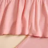 Set di abbigliamento Fernvia Bambini per bambini Summer Clothes Set robum a costola per maniche corte per maniche corte Time pantaloni 2 pc Outfit 0-5t