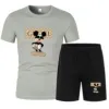 Nya herrares träningsdesigner Youth Sports Fitness Short Sleeve Sportswear Luxury Brand Tryckt T-shirt Shorts tvådelar.