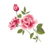 Décoration de fleurs décoratives pour le salon Rose Mur Boucille Décore Autocollant décalcomanies fleuries murales