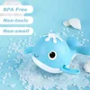 Baby Bath Toys Magnet Baby Bath Fishing Toys Wind-Up Swimming Whales BathTub Toy Fishing Game Water Tub Toys Set With Fishing Pole Net för barn