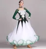 Stage Wear Ballroom Dance Competition Dress Standard Dresses Modern Costume Green Rhinestone Waltz Luminous Costumes