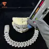 Churrasqueiras de jóias da moda dentes de prata de hip hop moissanite grades removíveis de cristal de ouro personalizado aparelho para homens