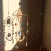 Décorations de jardin Crystal Wind Chime Prism Sun Catcher Fenêtre suspendue Suncatcher Natural Crystal Pendant Rainbow Maker Décoration de jardin Décoration extérieure