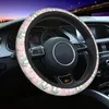 Steering Wheel Covers Pink Flower Car Cover 37-38 Soft Floral Fashion Auto Decoration Accessories