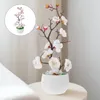 Decoratieve bloemen kunstmatige bloem potplant eetkamer tafel decor plastic faux pruimen opstelling