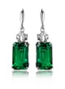 Couleur argentée 925 Boucles d'oreilles bijoux émeraude pour femmes péridot mystic jade bizuteria gemstone grennet emerald drop-bings femel17380533