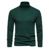 Maglioni maglioni di dolcevita verde per uomo Pullover casual a manicotto lungo colore 2023 nuovissimo uomo leggero leggero