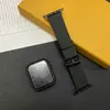 Schwarze Blumenhalter Smart Watchbänder für den Apple Iwatch Designer PU Leder 38 mm 40 mm 41 mm 42 mm 44 mm 45 mm 49 mm für 3 4 5 6 7 8 Se Ultra Ersatz Taillenarmband ohne Kiste
