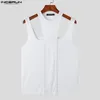 Inderun Tops American Style Men Regular Design Tank Tops Casual Streetwear Mężczyzna solidny, w całości mecz kamizelki S-5xl 240425