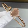 2023 New Rose Gold Red Agate White Fritillaria Heart Shaped Bracelet for Women's Fashion Exquisite Jewelry Party Gift