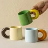 Tazas de soporte Dropshipping de estilo coreano Taza de café Cerámica Copa de leche Regalos Copas de café Copa Copa de agua caliente para amigos J240428