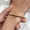 Coutom 10K/14K Solid Gold Lab Diamond Tennis Link Chain Bracelet Nieuwe Design Chain Hip Hop Fine Jewelry for Men Women