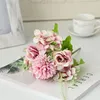 Fleurs décoratives Bouquet Single Fake Flower Simulation Route de mariage Route à main Decoration Home Decoration Rose Pographie