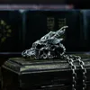 Hip Hop Dragon Head Bone Pendant Necklaces for Women Vintage Punk Jewelry Halloween Tin Jewerly