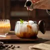 Kubki w kształcie baru odporne na ciepło o wysokiej szklanej kawy borokrzewnej z drewnianym uchwytem Ice American Latte Cup Breakfast Milk Tea Cup J240428