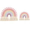 Decoratieve beeldjes geweven regenboog wanddecor voor meisjes kinderkamer slaapkamer speelkamer babykamer decoratie