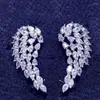 Boucles d'oreilles marques Elegant Cubic Zircon Angel Wing Otica Clip Women State Bijoux coréen