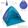 Tomshoo 3-4 Persons strandtält Instant pop-up-skugga Sun Shelter Canopy Cabana Outdoor Trip med Carry Bag 240422