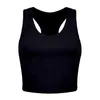 Tanks pour femmes Basic Crop Tops Raceback Yoga Vest Femme Gym Femme Samnemless Rib Treer Tany