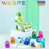 Оригинальный WASPE VAPER 15000 Вейпиры 12000 Puffs 1000 Одноразовые вайповые устройства Puff 15k 12K 10K. Дополнительные портативные электронные сигареты Pen E Металлические оптовые цены Fumot