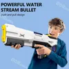 Gun Toys Adult and Childrens Electric Water Gun exploderar med högt tryck och stark energiåtgärd Automatisk vattensprutningstrand utomhusleksaker T240428