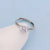 Banda de mujeres Tiifeany Ring Jewelry S925 Sterling Silver Mosang Mosang Diamond Four Claw para mujer Edición coreana Ligero de lujo Feeling Small and Popular índice Ding