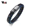 VNOX Medical Alert Bracelet Bracelet Genuine Leather gravado diabetes resgate de emergência Men39s Jewelry65367744