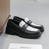 Casual schoenen vintage modebedrijf dik zool lederen slip-on loafers zwarte man streetwear pendelen jurk bruiloftschoen