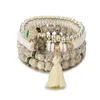 2024 Tendance européenne et américaine Style bohème Multi-couche Bracelet de perle en bois rétro Bracelet élastique de mode national