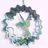 Decoraciones de jardín 3d colmingbird chimes de viento solar cazador de vidrieras colgantes de vidrio decoración de jardín pájaros giratorios de decoración del hogar accesorios