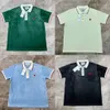 24SS Casa Blanca Men Designer Botton Polos Shirt Nowa modna marka Lapel Stripe Lose Pullover Pearl Button swobodny wszechstronny koszulka z krótkim rękawem Casablanc Tops