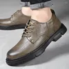 Casual Shoes Fashion Mens Leather Designer Brand Wed Dress Lace Up Business Oxfords Round Toe Office Formal Male