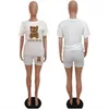Designer Tracksuits Brand Hoodies Women's Two Piece Set di nuove lettere T-shirt Pure Cotton Leisure Sports di grandi dimensioni 5xl