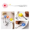 Fourks Cartoon Fleurs Fruit en acier inoxydable Beau mini-gâteau Salade Childware's Flatware Kitchen Tool