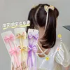 Hair Accessories 2PCS Set Spring Summer Colorful Dot Plaid Bow Long Ribbon Small Clips For Baby Girl Children Cute Silk Hairpin