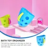 Zabawki do kąpieli dla niemowląt Półki do przechowywania niebieskie ssanie kubek wanna do kąpieli zabawek wiszący kubki do łazienki uchwyt