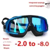 Yüzme Goggles Yakın Görüş Yüzme Goggles Anti Sis UV Reçete Yüzme Goggles Myopia Yüzme Gözlükleri 240422