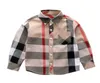 Shirts Fashion Boy Kids Clothes 38Y Spring Long Sleeve Big Plaid T Shirt Brand Pattern Lapel Whole8218713