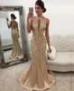 Gouden pailletten zeemeermin prom jurken elegante mouwloze sexy halter backless avondjurken vrouwen formele kleding vestidos de gala 240424