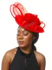 Mode nieuwe fascinator hoed vrouwen elegant kerkfeest kopstuk bruid bruid haar accessoires kentucky derby pillbox cap bloem