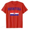 T-shirt maschile hrvatska bandiera Croazia croata croata t-shirt tops cotone casual ts ts liming maschile magliette gk t240425